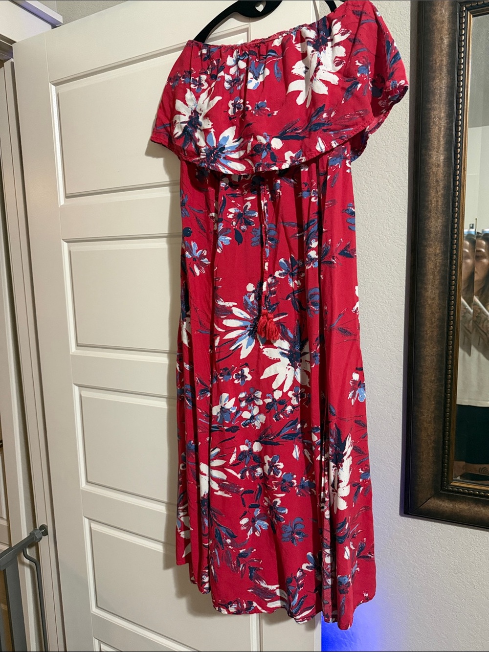 Bright Floral Strapless Maxi Dress - Picture 4 of 8